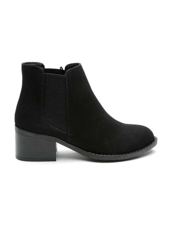 Forever 21 Shoes - Forever 21 Black Faux Suede Block Heel Ankle Boots Booties Round Toe Size 8